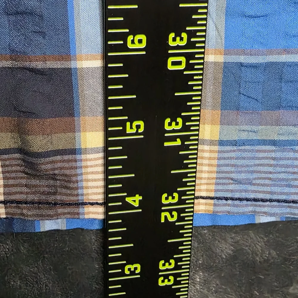 North Face Blue and Brown Plaid Casual Shirt
